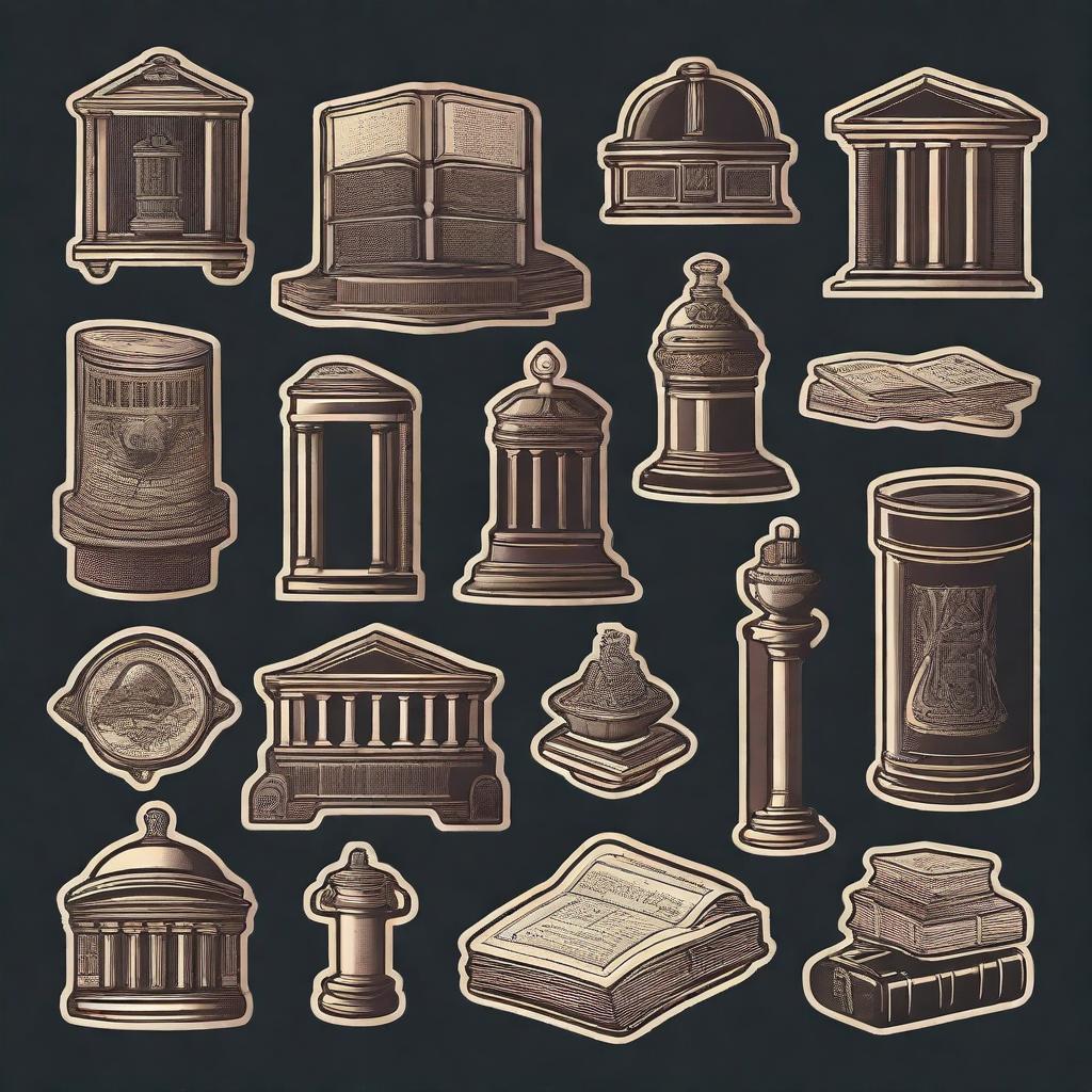 A dark academia themed sticker with vintage elements