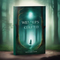 Create a captivating novel cover featuring a mysterious forest with a hidden path, illuminated by moonlight