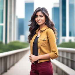 A beautiful Indian girl wearing a stylish western outfit