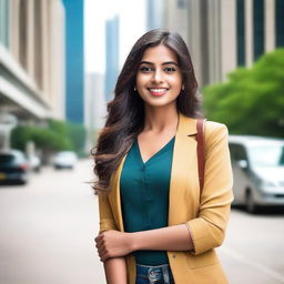 A beautiful Indian girl wearing a stylish western outfit