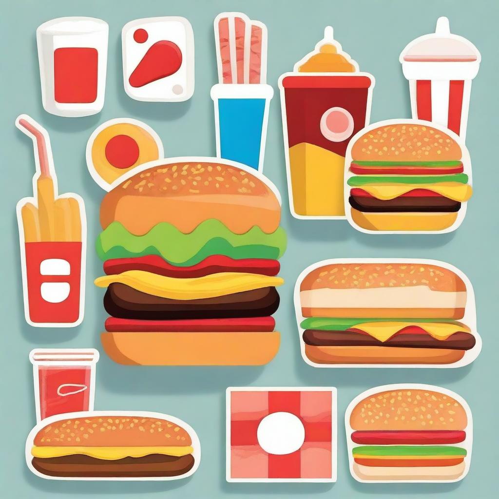 Create a fast food style decoration using the provided images