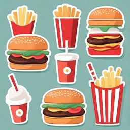 Create a fast food style decoration using the provided images