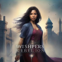 Create a novel cover for a book titled 'Whispers of Rebellion'