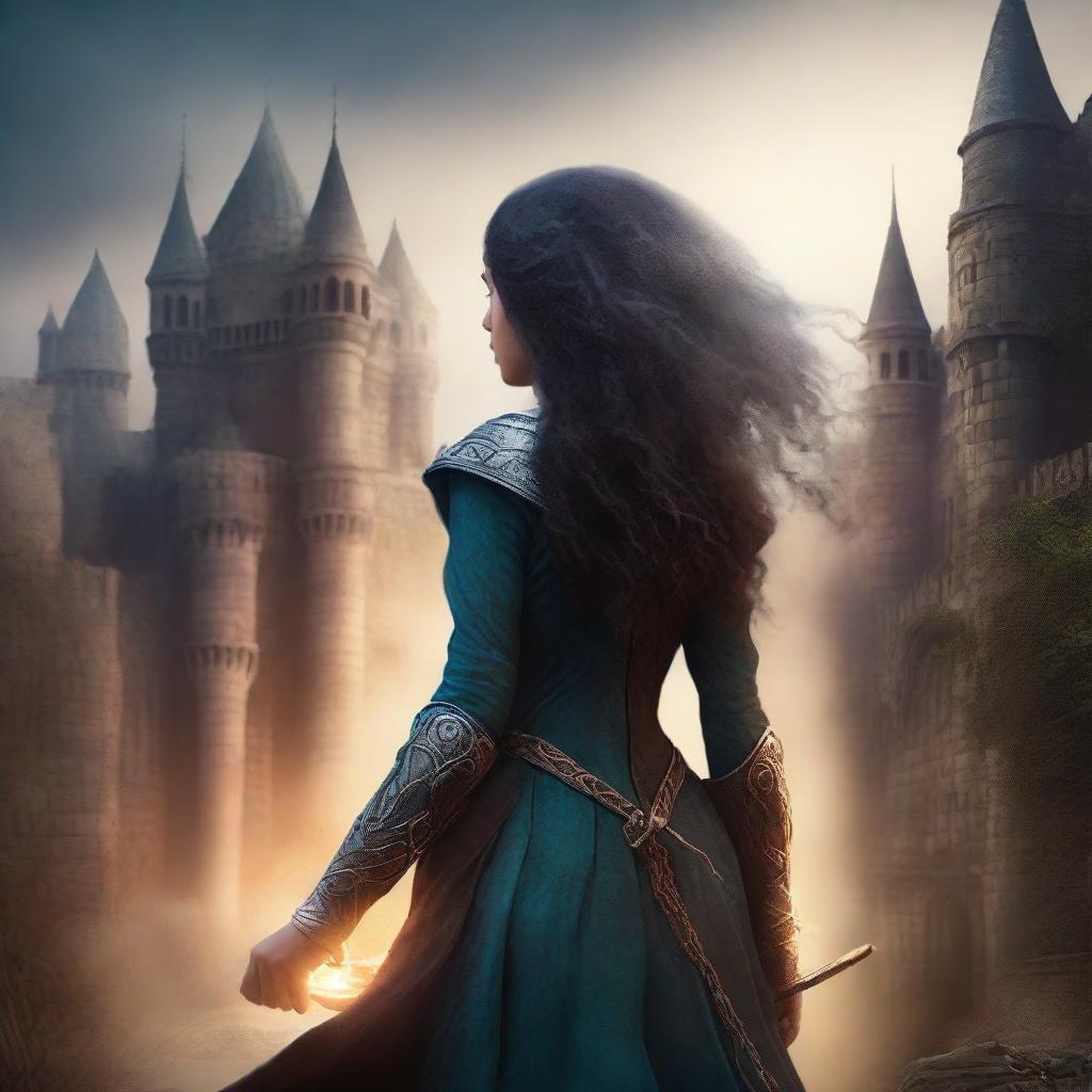 Create a book cover depicting a magic-infused, medieval fantasy world