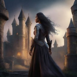 Create an image depicting a magic-infused, medieval fantasy world