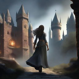 Create an image depicting a magic-infused, medieval fantasy world