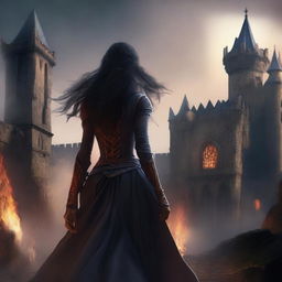 Create an image depicting a magic-infused, medieval fantasy world