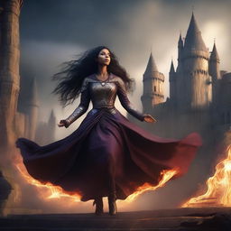 Create an image depicting a magic-infused, medieval fantasy world