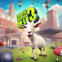 Create an image for the game Goat Simulator 3 with the title 'DJL Game Name: Musics of Life'