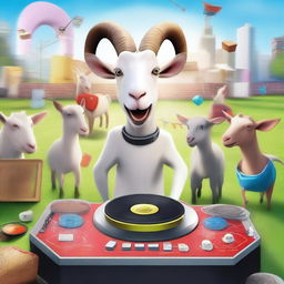 Create an image for the game Goat Simulator 3 with the title 'DJL Game Name: Musics of Life'