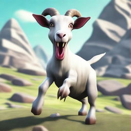 Create an image of a special boss fight event in Goat Simulator 3