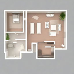 Different layout options in a flat format for a living room measuring 2 by 4 meters