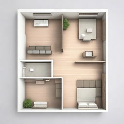 Different layout options in a flat format for a living room measuring 2 by 4 meters