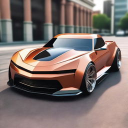 Create a custom hypercar that is a fusion of a 1939 Chevy coupe and Camaro