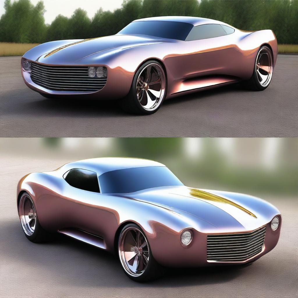 Create a custom hypercar that is a fusion of a 1939 Chevy coupe and a Camaro