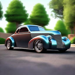 Create a custom hypercar version of a 1939 Chevy coupe