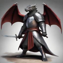 Un personaje de Dragones y Mazmorras, con armadura de cuero, una espada larga y un escudo