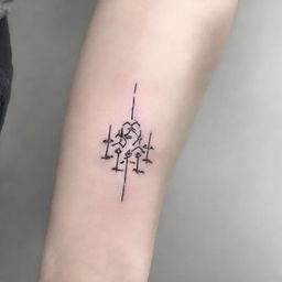 Design a minimalist tattoo that measures up to 12 cm in length and is suitable for covering a 10 cm scar on the shin