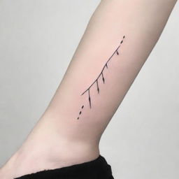 Design a minimalist tattoo that measures up to 12 cm in length and is suitable for covering a 10 cm scar on the shin