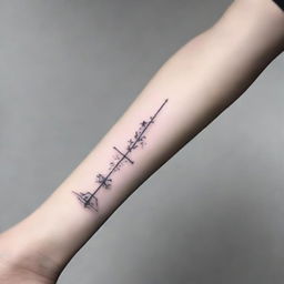 Design a minimalist tattoo that measures up to 12 cm in length and is suitable for covering a 10 cm scar on the shin