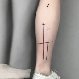 Design a minimalist tattoo that measures up to 12 cm in length and is suitable for covering a 10 cm scar on the shin