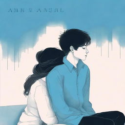 A book cover in blue and black tones featuring a couple sitting with their backs to the viewer