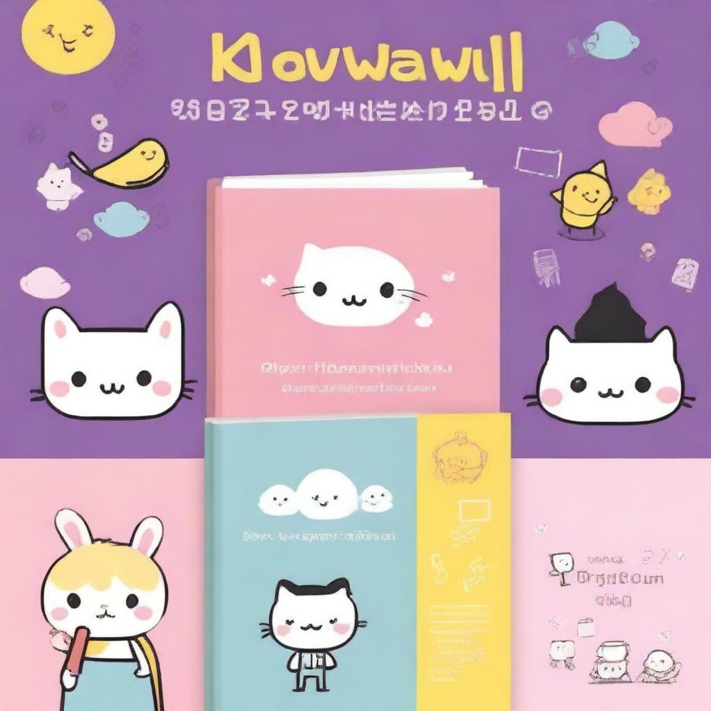 Design a professional book cover for a 'How to Draw Kawaii Characters' guide