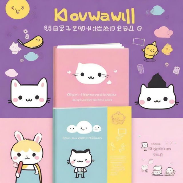 Design a professional book cover for a 'How to Draw Kawaii Characters' guide