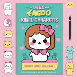 Design a professional book cover for a 'How to Draw Kawaii Characters' guide