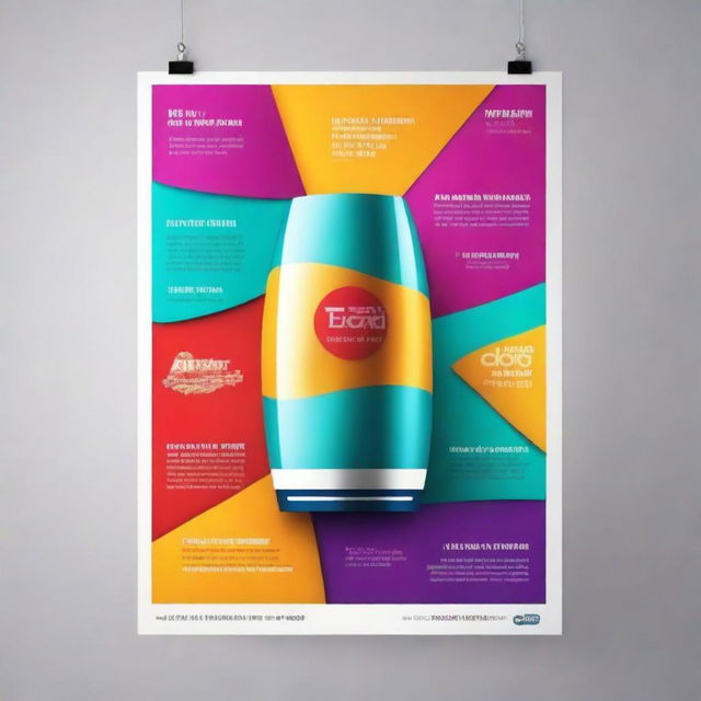 A vibrant and eye-catching advertisement poster featuring a modern product launch