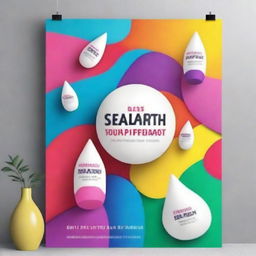 A vibrant and eye-catching advertisement poster featuring a modern product launch