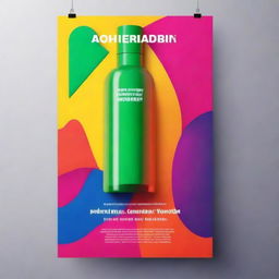 A vibrant and eye-catching advertisement poster featuring a modern product launch