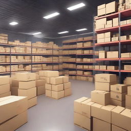 A detailed image of a minimarket warehouse