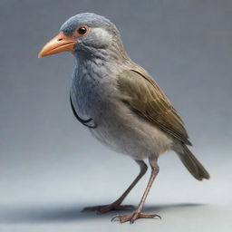 A detailed, realistic bird, wearing a stethoscope around its neck, in a dynamic and intriguing pose.