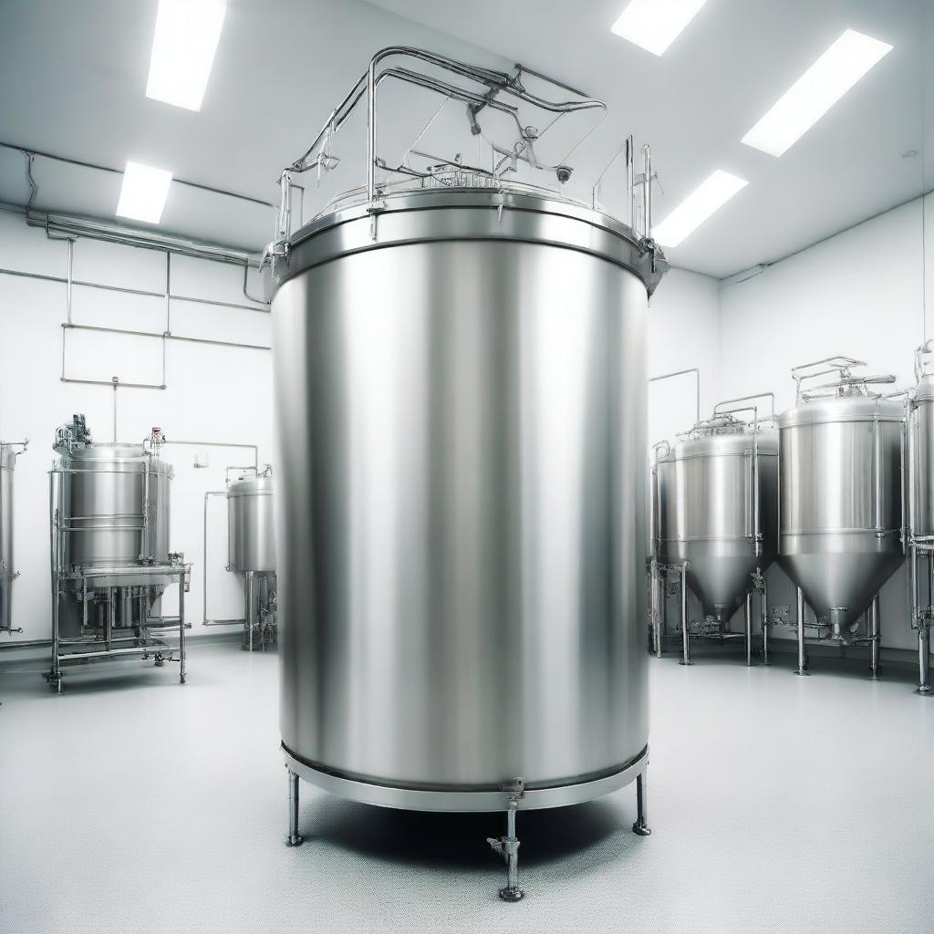 A clean and closed fermenter used in the process of generating lab-grown meat