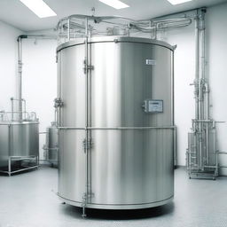 A clean and closed fermenter used in the process of generating lab-grown meat