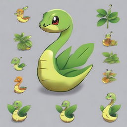 Create a plant-type Pokémon inspired by a snake