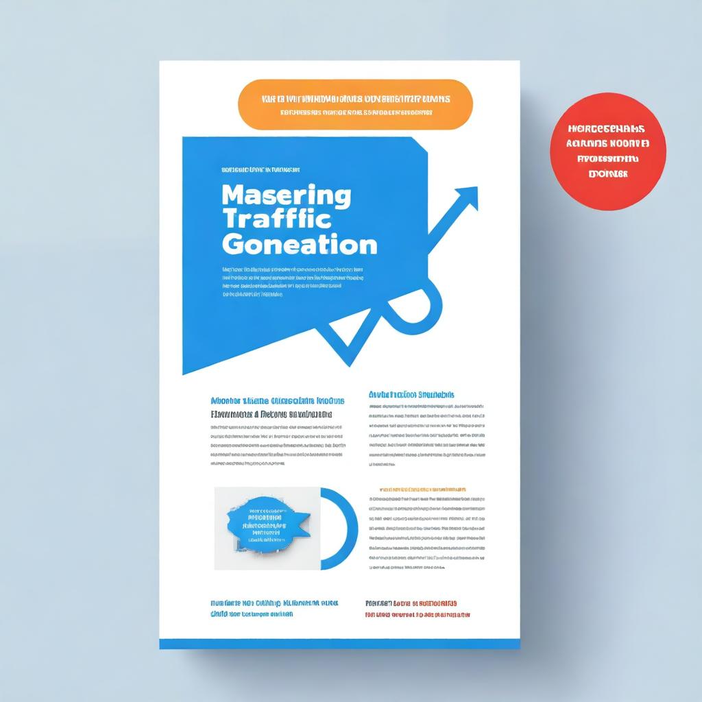 Create an eBook cover titled 'Mastering Traffic Generation: A Proven 3-Stage Roadmap to Millions of Visitors