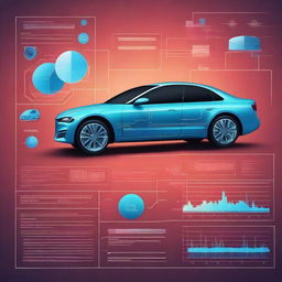 An artistic representation of used car data intelligence with a technological style