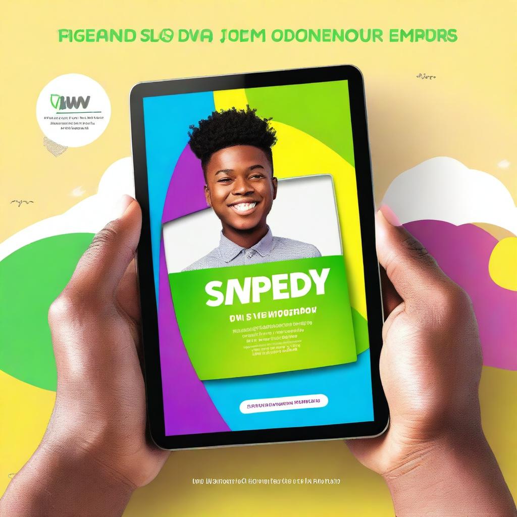 A captivating ebook cover titled 'Segredos da Vida do Jovem Empreendedor: Desvendando o Poder do App KIWIFY'