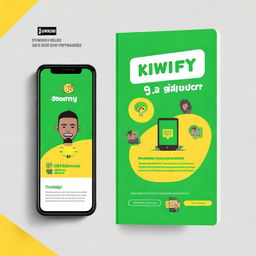 A captivating ebook cover titled 'Segredos da Vida do Jovem Empreendedor: Desvendando o Poder do App KIWIFY'