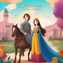 Create a book cover for a story titled 'La Princesa Valiente y el Caballero Miedoso'