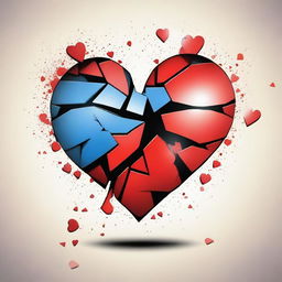 A detailed illustration of a broken heart