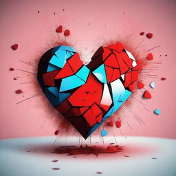 A detailed illustration of a broken heart