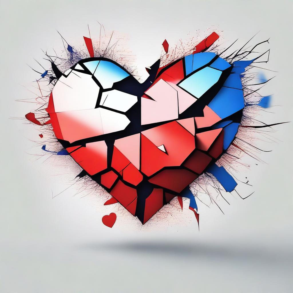 A detailed illustration of a broken heart