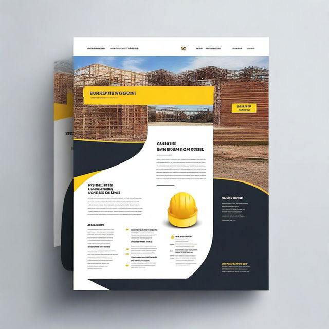 Create a professional cover page for a construction company