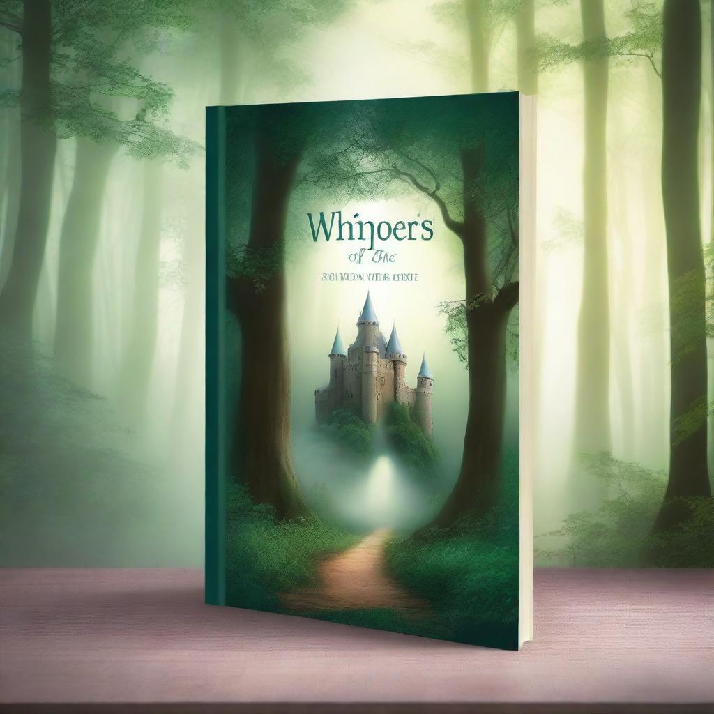 Create a captivating book cover page featuring an enchanting forest with a mysterious path leading into the distance