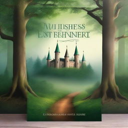 Create a captivating book cover page featuring an enchanting forest with a mysterious path leading into the distance