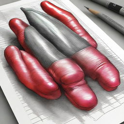 Create a highly detailed and realistic colored render of a hand-drawn sketch