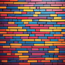 A background made of harsh, vividly colored bricks